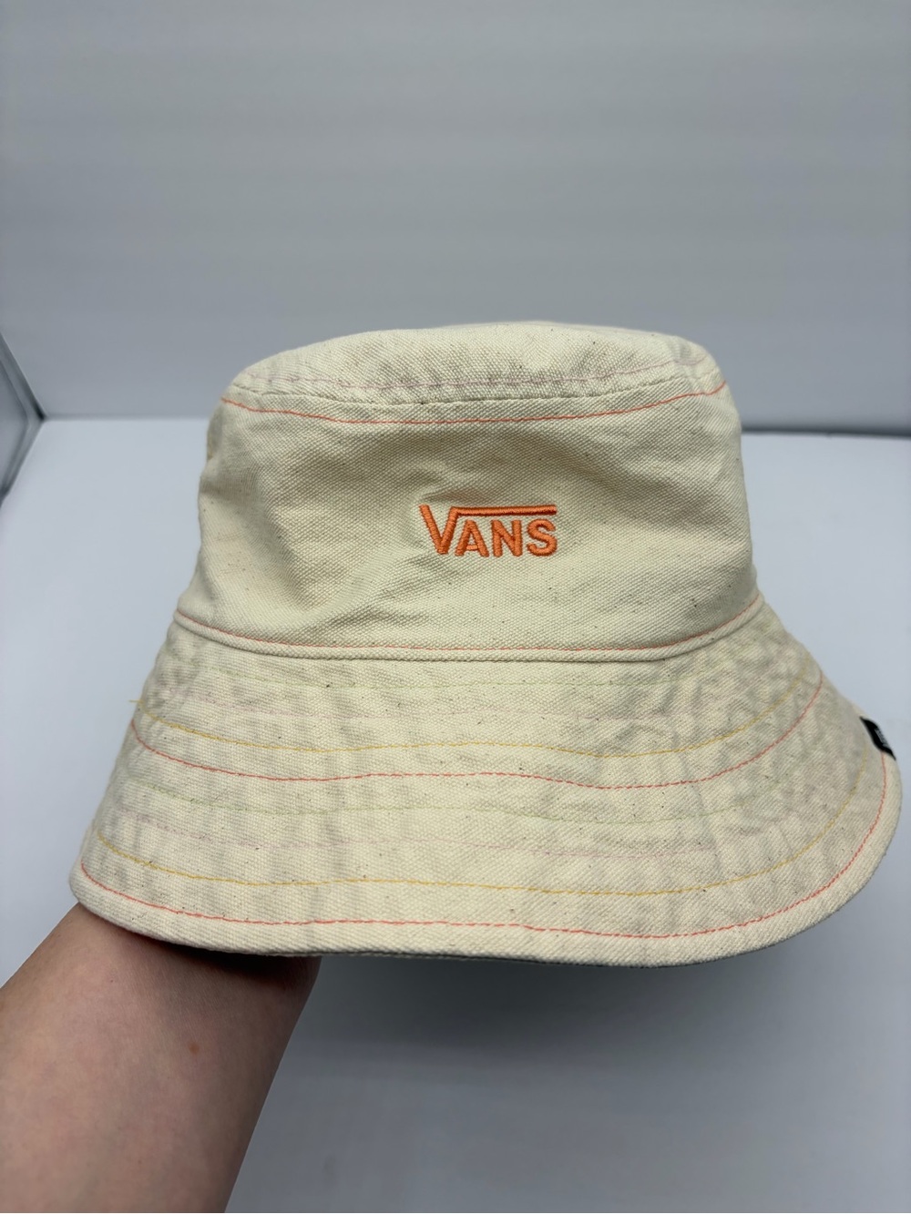 Vans Bucket Hat Beige with Light Colorful Stripes One Size